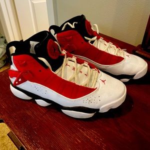 Jordan 6 Rings. Red and white. Size 8.